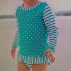 Kids Swim Polka Dot and Striped Swimsuit
